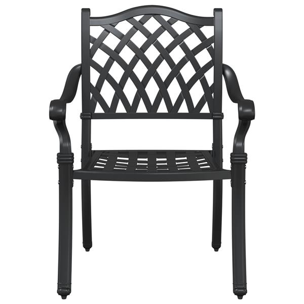 Grote foto vidaxl tuinstoelen 2 st gietaluminium zwart tuin en terras tuinmeubelen