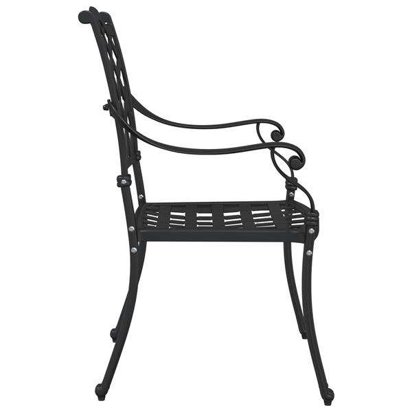 Grote foto vidaxl tuinstoelen 2 st gietaluminium zwart tuin en terras tuinmeubelen