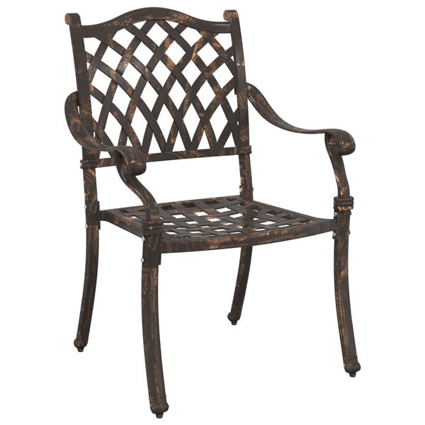 Grote foto vidaxl tuinstoelen 2 st gietaluminium bronskleurig tuin en terras tuinmeubelen