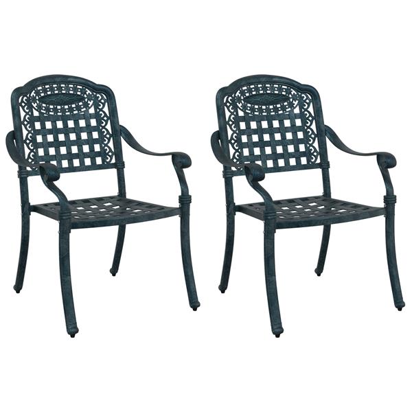 Grote foto vidaxl tuinstoelen 2 st gietaluminium groen tuin en terras tuinmeubelen