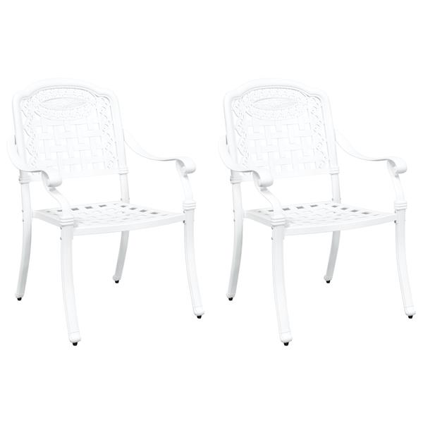 Grote foto vidaxl tuinstoelen 2 st gietaluminium wit tuin en terras tuinmeubelen