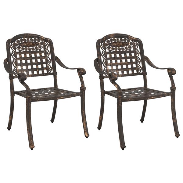 Grote foto vidaxl tuinstoelen 2 st gietaluminium bronskleurig tuin en terras tuinmeubelen