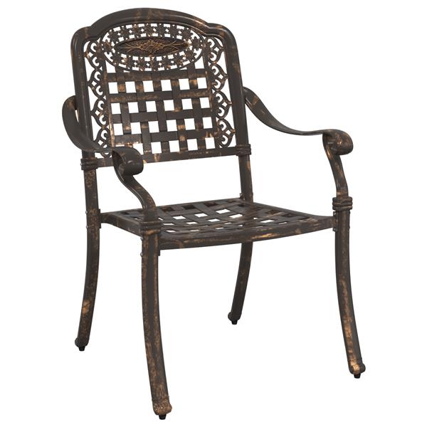 Grote foto vidaxl tuinstoelen 2 st gietaluminium bronskleurig tuin en terras tuinmeubelen