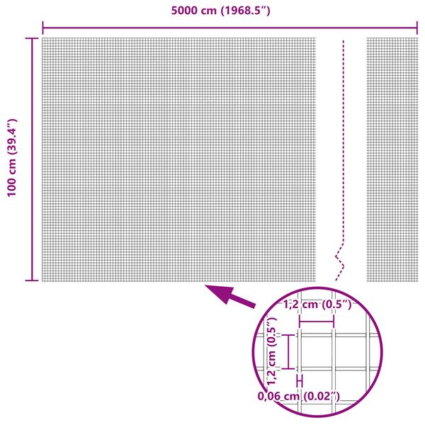 Grote foto vidaxl gelast draadhek 1x50 m gegalvaniseerd staal tuin en terras hekken en schuttingen