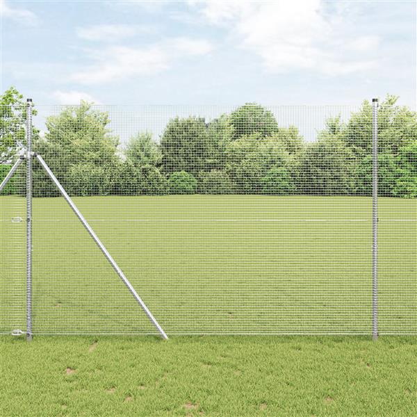 Grote foto vidaxl gelast draadhek 1 6x25 m gegalvaniseerd staal tuin en terras hekken en schuttingen