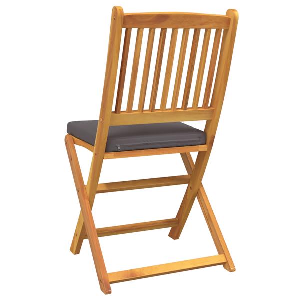 Grote foto vidaxl tuinstoelen 2 st inklapbaar met grijs kussen massief acaciahout tuin en terras tuinmeubelen