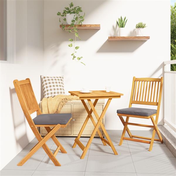 Grote foto vidaxl 3 delige tuinbistroset massief acaciahout tuin en terras tuinmeubelen