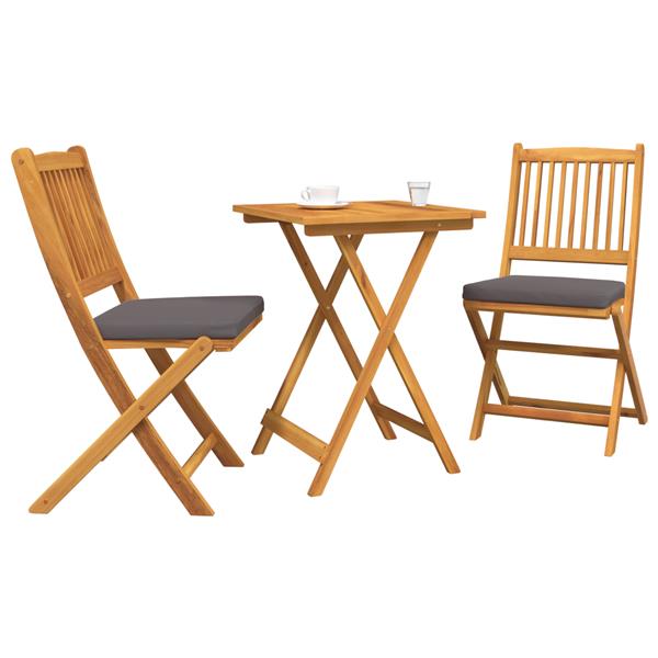 Grote foto vidaxl 3 delige tuinbistroset massief acaciahout tuin en terras tuinmeubelen