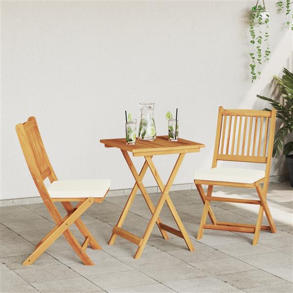 Grote foto vidaxl 3 delige tuinbistroset massief acaciahout tuin en terras tuinmeubelen