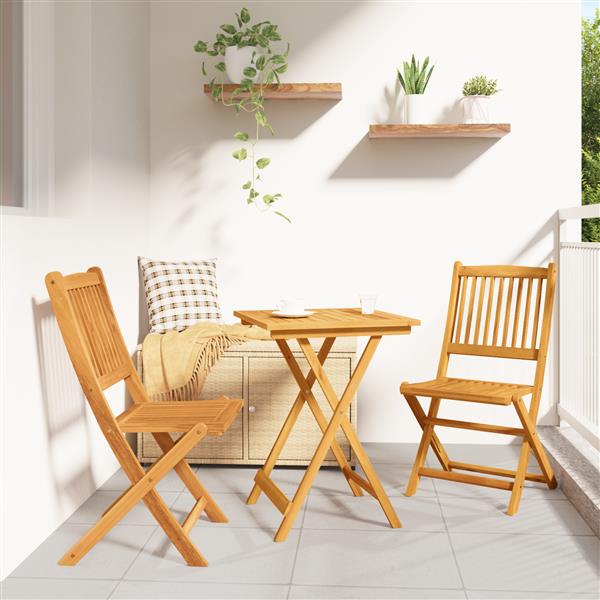 Grote foto vidaxl 3 delige tuinbistroset massief acaciahout tuin en terras tuinmeubelen