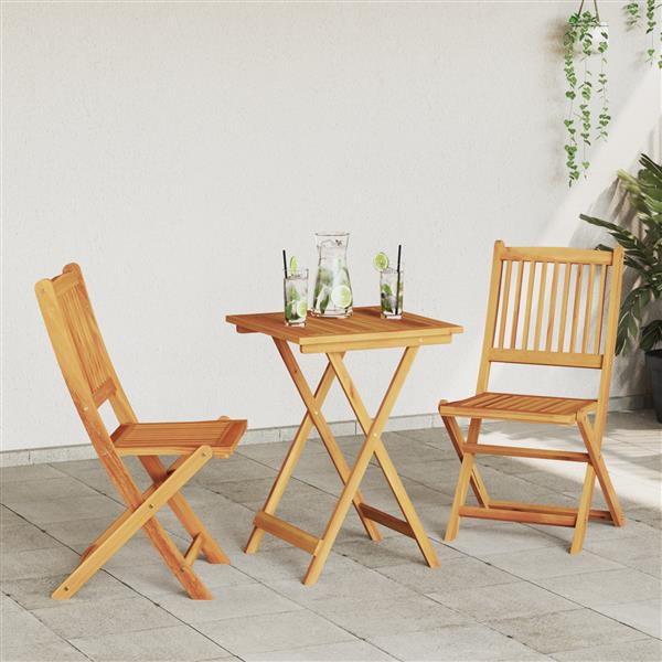 Grote foto vidaxl 3 delige tuinbistroset massief acaciahout tuin en terras tuinmeubelen