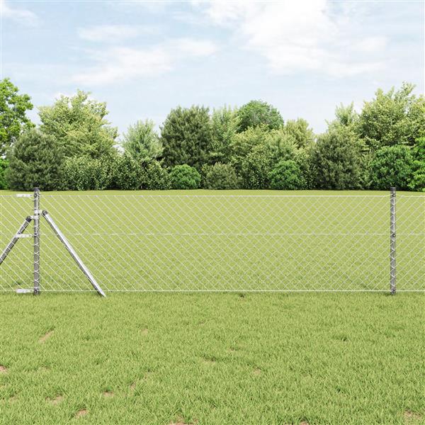 Grote foto vidaxl ketenlink hek 0.6x10 m verzinkt staal tuin en terras hekken en schuttingen