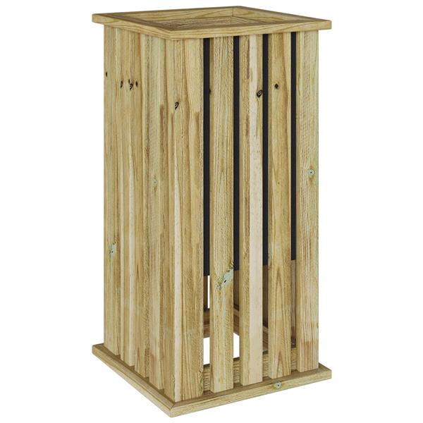 Grote foto vidaxl tuinplantbak met liner 33x33x65 cm ge mpregneerd vurenhout tuin en terras overige tuin en terras