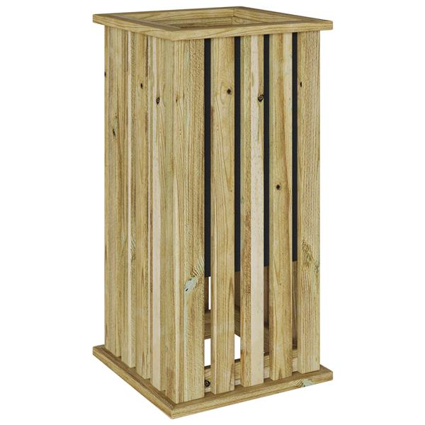 Grote foto vidaxl tuinplantbak met liner 33x33x65 cm ge mpregneerd vurenhout tuin en terras overige tuin en terras