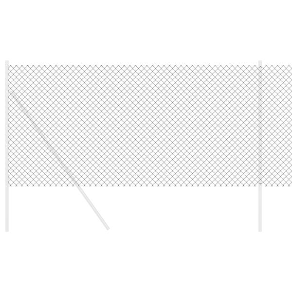 Grote foto vidaxl kettingschakelhek grijs 1x10 m staal tuin en terras hekken en schuttingen