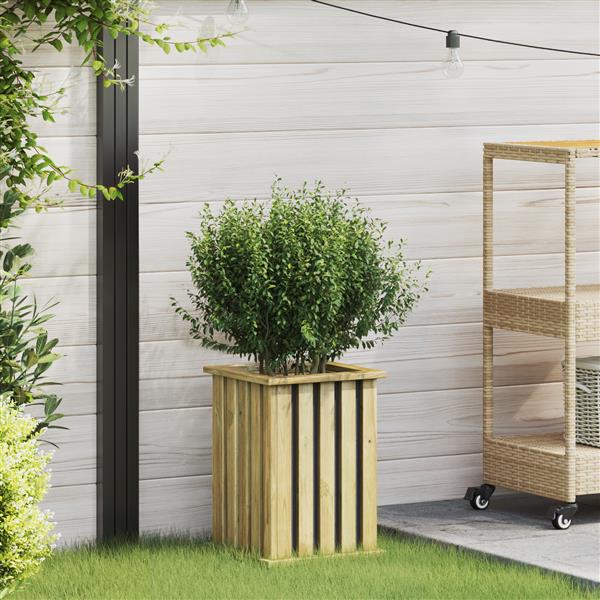Grote foto vidaxl tuinplantbak met liner 33x33x45 cm ge mpregneerd hout vuren tuin en terras overige tuin en terras