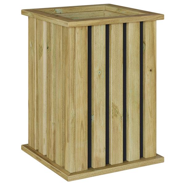 Grote foto vidaxl tuinplantbak met liner 33x33x45 cm ge mpregneerd hout vuren tuin en terras overige tuin en terras