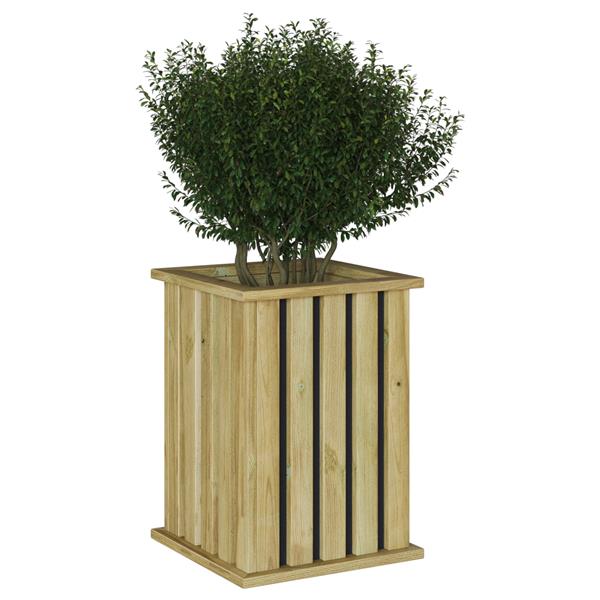 Grote foto vidaxl tuinplantbak met liner 33x33x45 cm ge mpregneerd hout vuren tuin en terras overige tuin en terras
