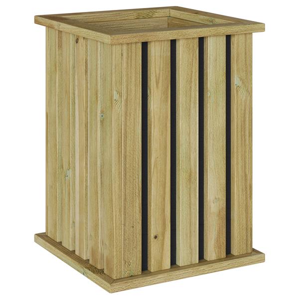 Grote foto vidaxl tuinplantbak met liner 33x33x45 cm ge mpregneerd hout vuren tuin en terras overige tuin en terras