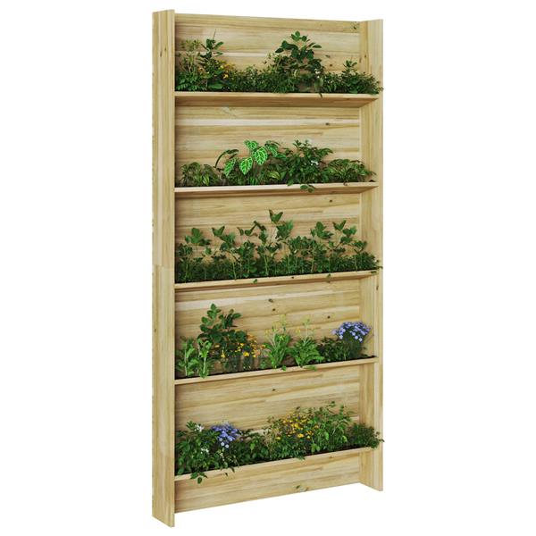 Grote foto vidaxl tuinplantenstandaard 5 laags 90x15x180 cm ge mpregneerd vurenhout tuin en terras overige tuin en terras
