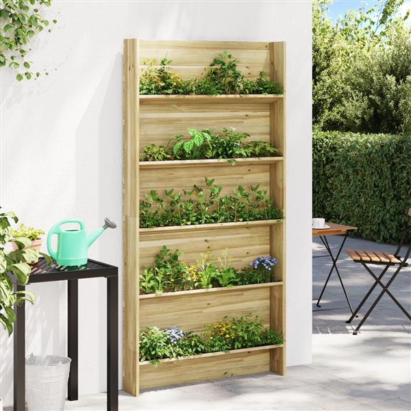 Grote foto vidaxl tuinplantenstandaard 5 laags 90x15x180 cm ge mpregneerd vurenhout tuin en terras overige tuin en terras
