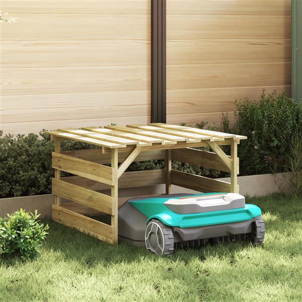 Grote foto vidaxl robotmaaier garage impregneerd hout pain tuin en terras tuinhuisjes en blokhutten