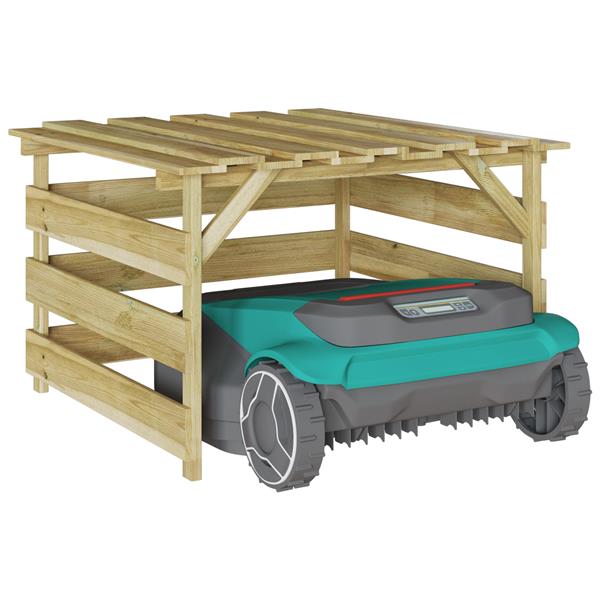Grote foto vidaxl robotmaaier garage impregneerd hout pain tuin en terras tuinhuisjes en blokhutten