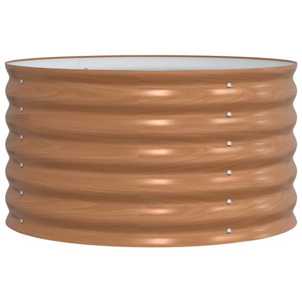 Grote foto vidaxl verhoogd tuinbed bruin met houtlook 80x80x44 cm staal tuin en terras overige tuin en terras
