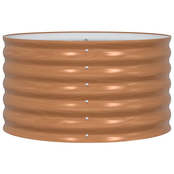 Grote foto vidaxl verhoogd tuinbed bruin met houtlook 80x80x44 cm staal tuin en terras overige tuin en terras