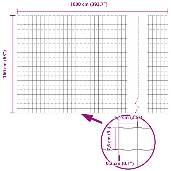 Grote foto vidaxl euro hek 1.6x10 m geglazuurd staal tuin en terras hekken en schuttingen