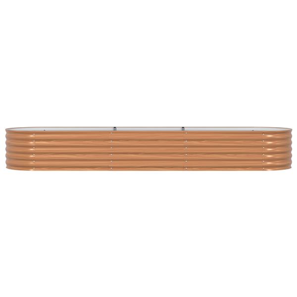 Grote foto vidaxl verhoogd tuinbed bruin met houtlook 320x80x44 cm staal tuin en terras overige tuin en terras