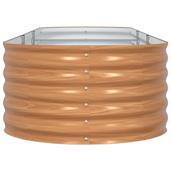 Grote foto vidaxl verhoogd tuinbed bruin met houtlook 320x80x44 cm staal tuin en terras overige tuin en terras