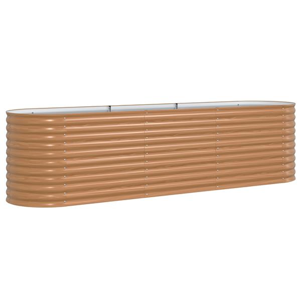 Grote foto vidaxl verhoogd bed planter hout effect metaal 320 x 80 x 81 cm duurzaam tuin en terras overige tuin en terras