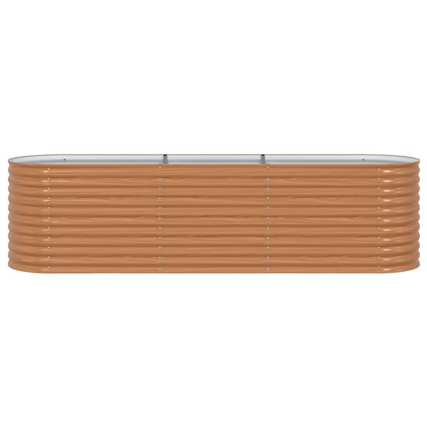 Grote foto vidaxl verhoogd bed planter hout effect metaal 320 x 80 x 81 cm duurzaam tuin en terras overige tuin en terras