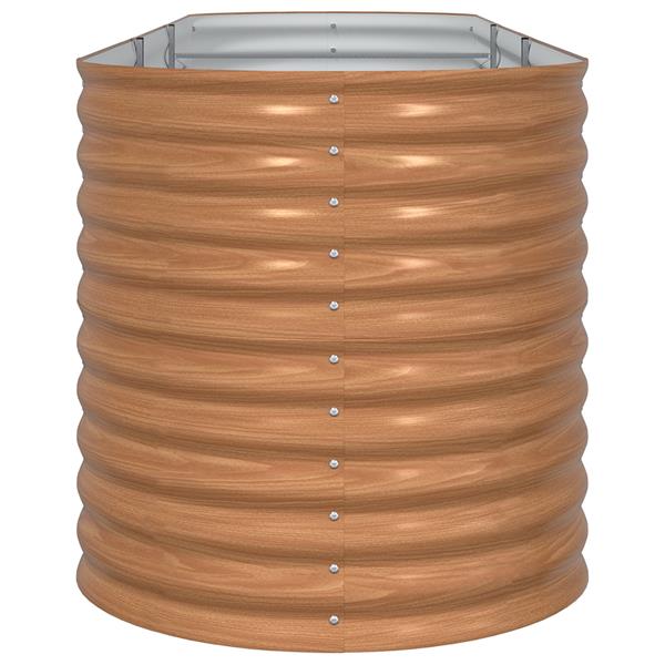Grote foto vidaxl verhoogd bed planter hout effect metaal 320 x 80 x 81 cm duurzaam tuin en terras overige tuin en terras