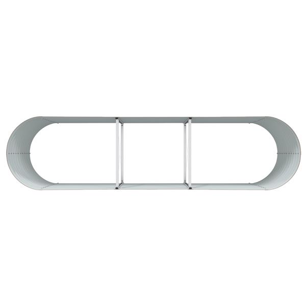 Grote foto vidaxl verhoogd bed planter hout effect metaal 320 x 80 x 81 cm duurzaam tuin en terras overige tuin en terras