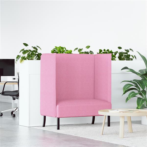 Grote foto vidaxl hoge rugbank roze 109x56x121 cm stof huis en inrichting bankstellen
