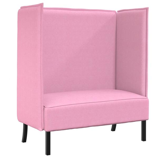 Grote foto vidaxl hoge rugbank roze 109x56x121 cm stof huis en inrichting bankstellen