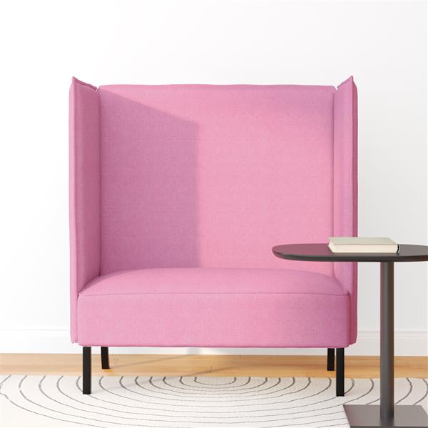 Grote foto vidaxl hoge rugbank roze 109x56x121 cm stof huis en inrichting bankstellen