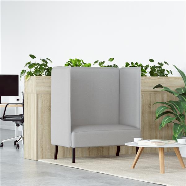 Grote foto vidaxl hoge rug sofa cloud grijs 109x56x121 cm stof huis en inrichting bankstellen