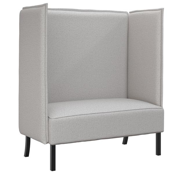 Grote foto vidaxl hoge rug sofa cloud grijs 109x56x121 cm stof huis en inrichting bankstellen