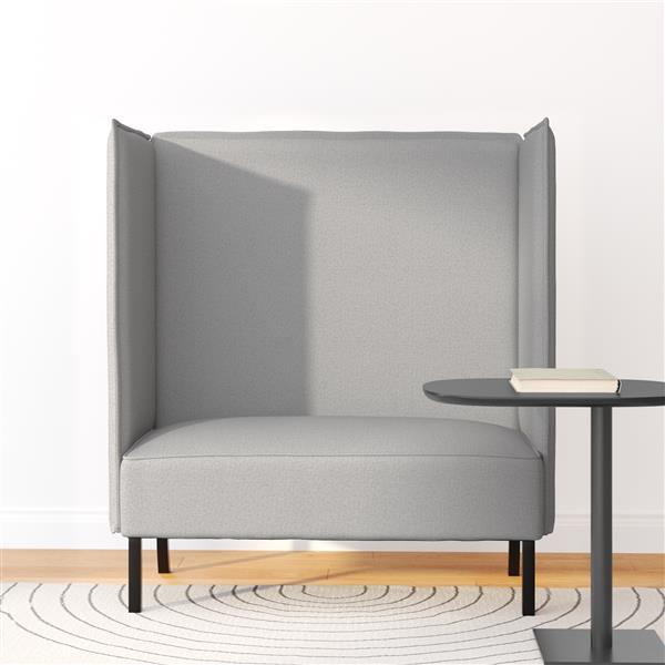 Grote foto vidaxl hoge rug sofa cloud grijs 109x56x121 cm stof huis en inrichting bankstellen