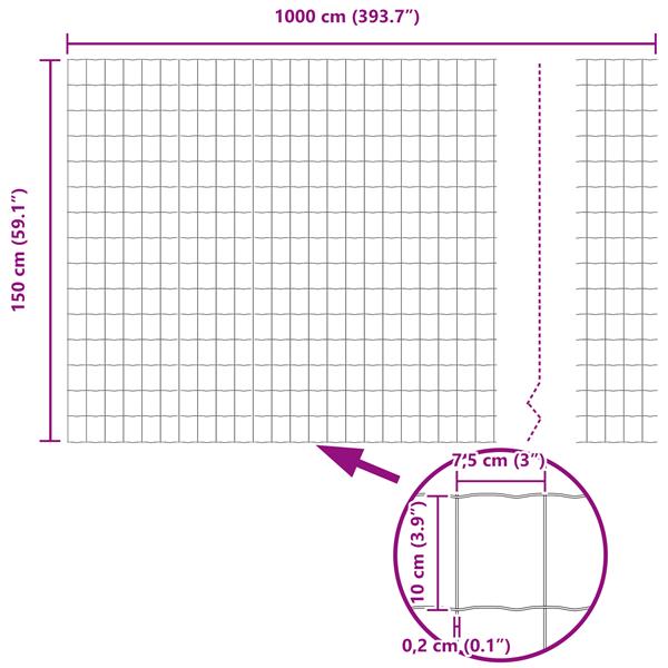 Grote foto vidaxl euro hek 1.5x10 m gegalvaniseerd staal tuin en terras hekken en schuttingen