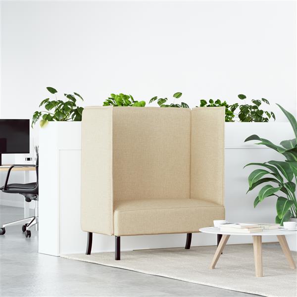 Grote foto vidaxl hoge rug bank cr me 109x56x121 cm stof huis en inrichting bankstellen