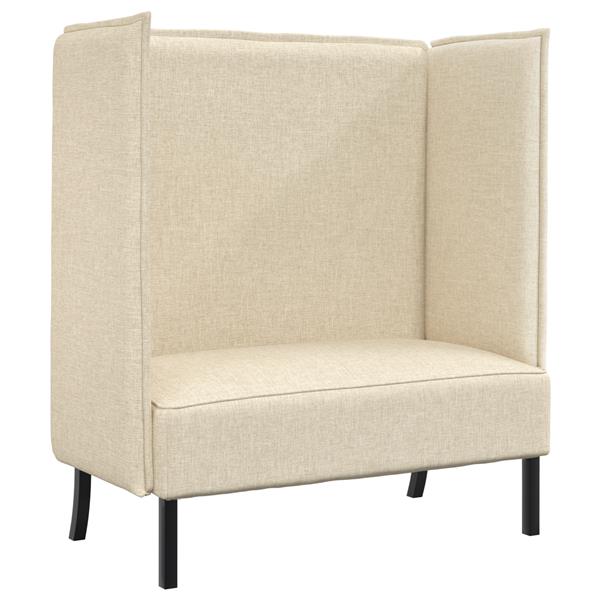 Grote foto vidaxl hoge rug bank cr me 109x56x121 cm stof huis en inrichting bankstellen