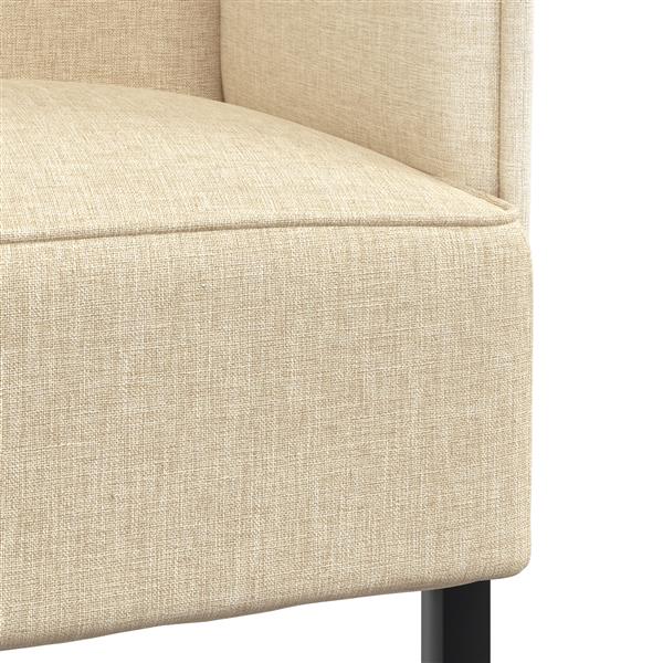 Grote foto vidaxl hoge rug bank cr me 109x56x121 cm stof huis en inrichting bankstellen