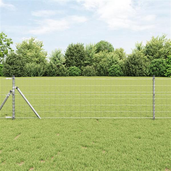 Grote foto vidaxl euro hek 1.2x10 m gegalvaniseerd staal tuin en terras hekken en schuttingen