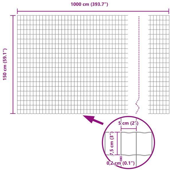 Grote foto vidaxl euro hek 1.5x10 m gegalvaniseerd staal tuin en terras hekken en schuttingen