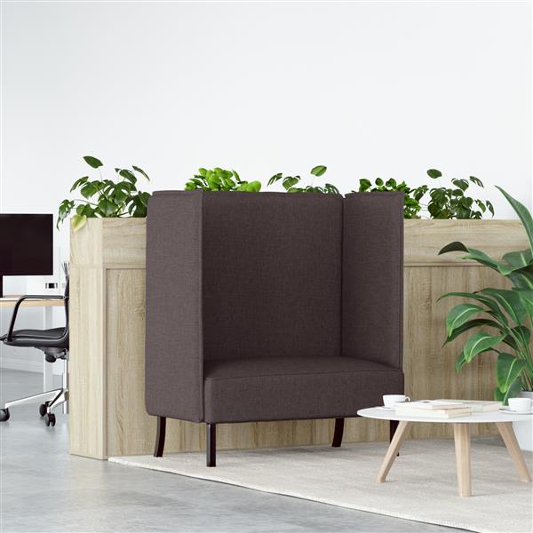 Grote foto vidaxl hoge rug bank donkerbruin 109x56x121 cm stof huis en inrichting bankstellen