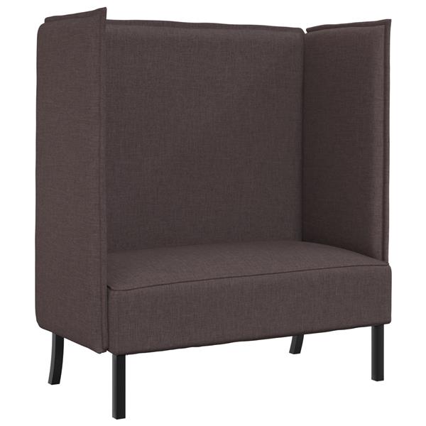 Grote foto vidaxl hoge rug bank donkerbruin 109x56x121 cm stof huis en inrichting bankstellen